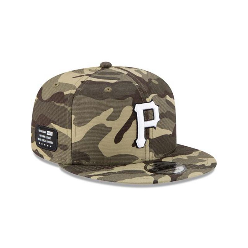 MLB Pittsburgh Pirates Armed Forces Weekend 9Fifty Snapback (HXG7338) - Green New Era Caps